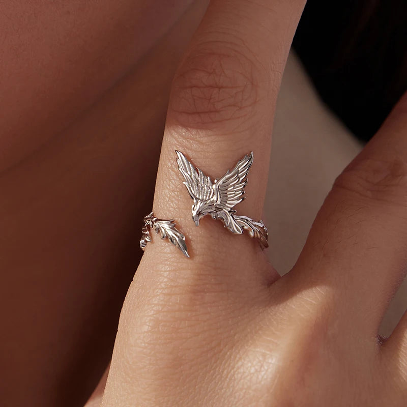 Bague Ajustable Phénix en Argent 925