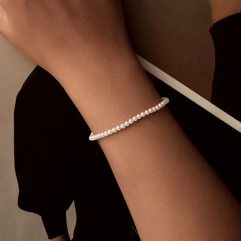 Bracelet en Nacre Blanche et Argent 925