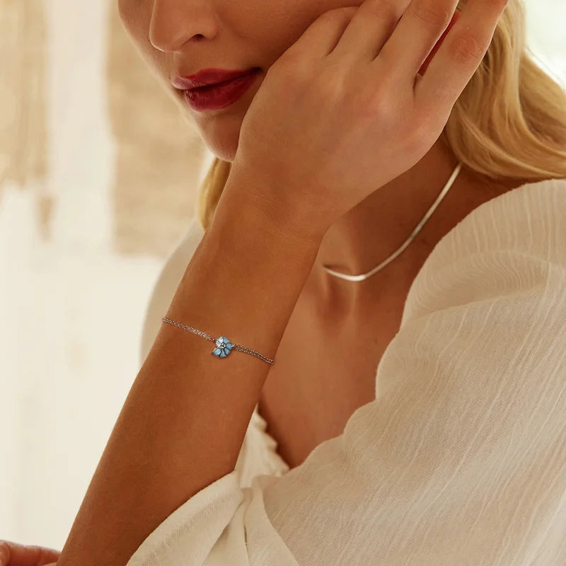 Bracelet Conque Bleue en Argent 925
