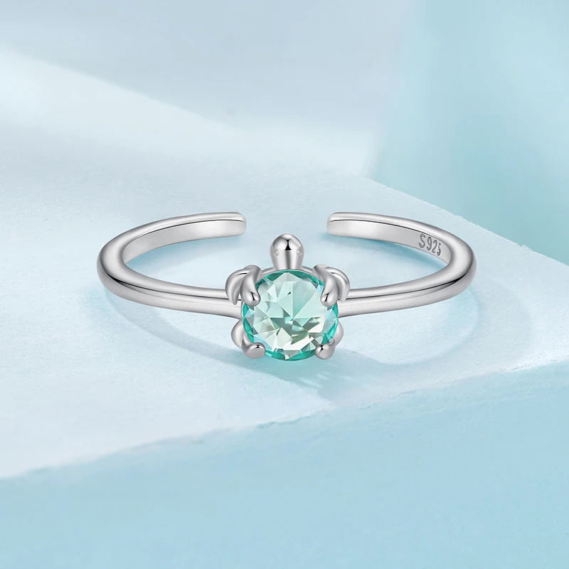 Bague Ajustable Tortue de Mer en Argent 925