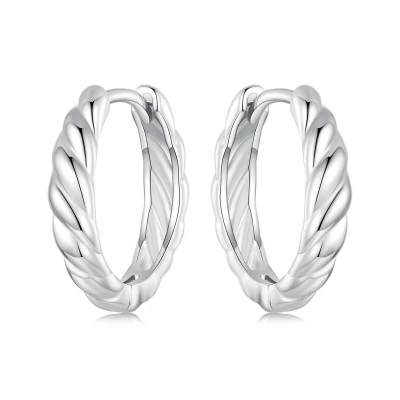 Créoles Tressées Métalliques en Argent 925