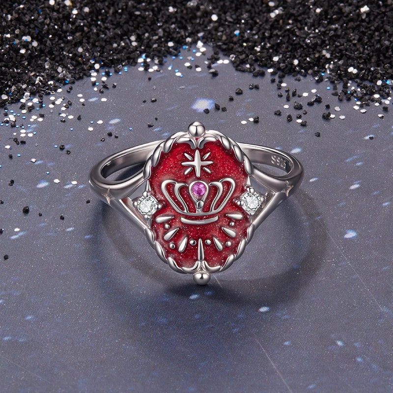 Bague Ajustable Carte de Tarot Reine en Argent 925