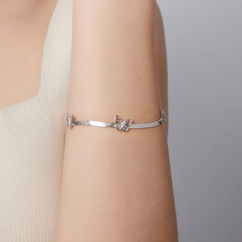 Bracelet à Breloque Papillon en Argent 925