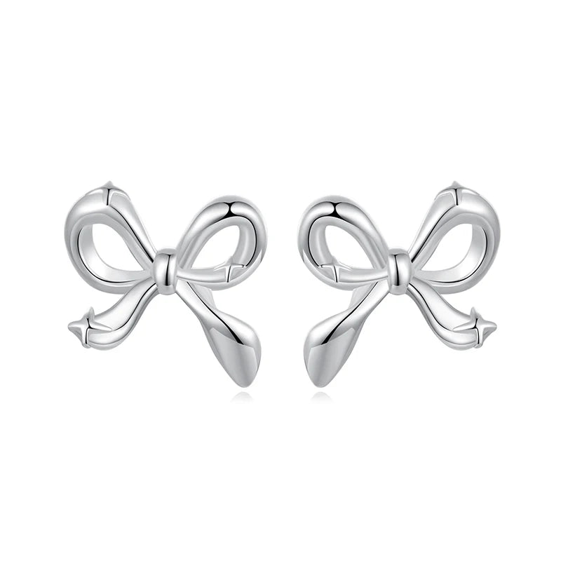 Boucles d'Oreilles Puces Nœud en Argent 925
