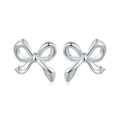 Boucles d'Oreilles Puces Nœud en Argent 925