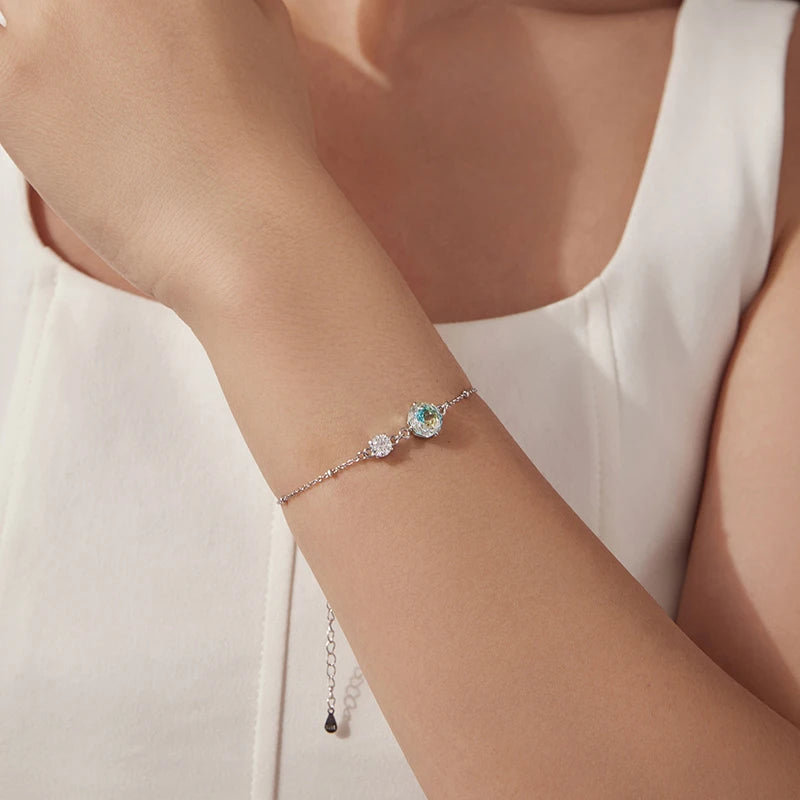 Bracelet Zircon Arc-en-Ciel en Argent 925
