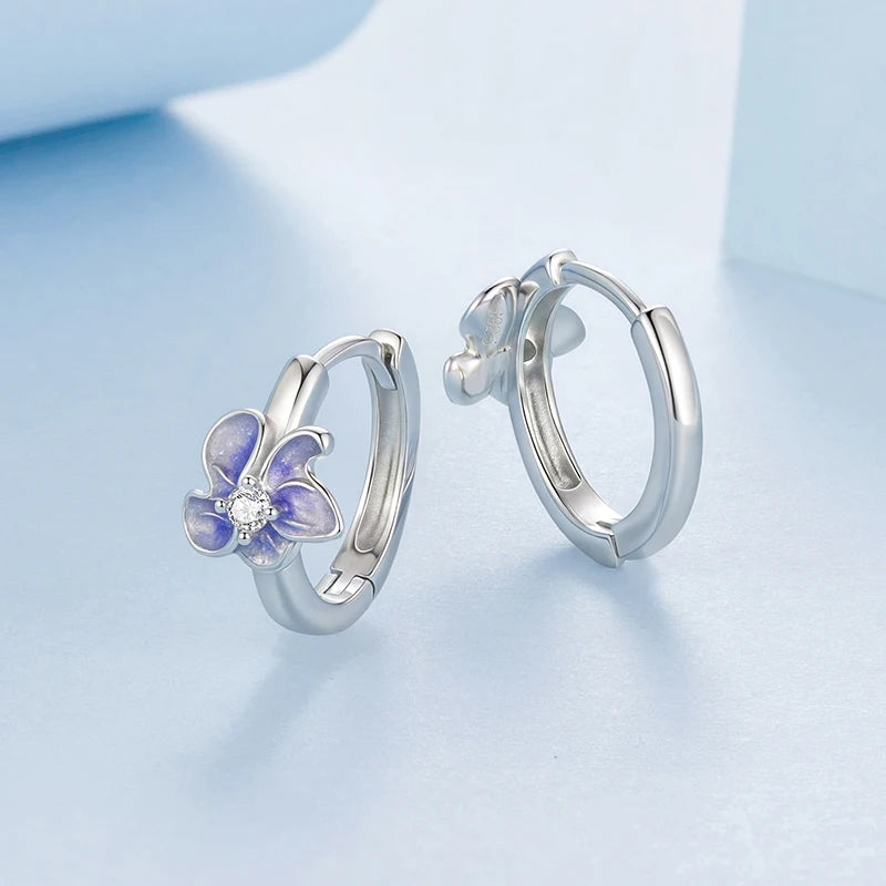 Créoles Fleur d'Iris en Argent 925