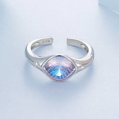 Bague Ajustable Œil Protecteur en Argent 925