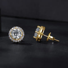 Boucles d'Oreilles Puces Moissanite 1ct en Argent 925 avec Certificats