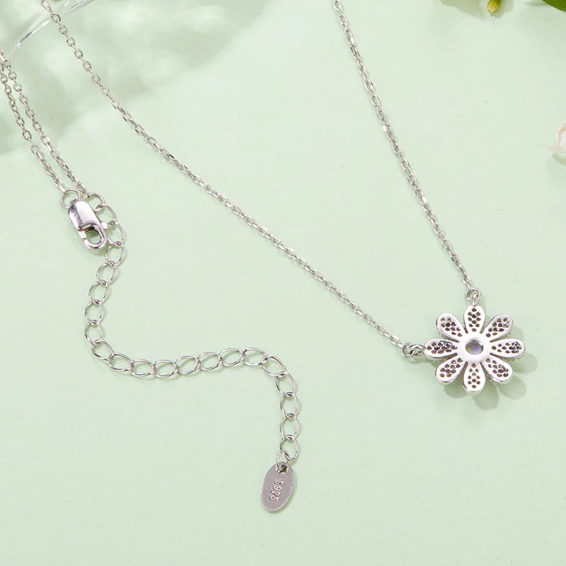 Collier Marguerite Rose en Argent 925