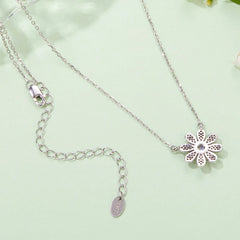 Collier Marguerite Rose en Argent 925
