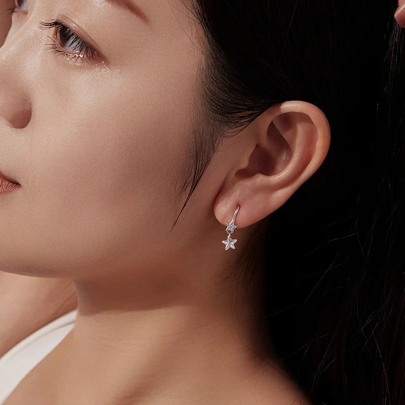 Boucles d'Oreilles Étoile en Argent 925
