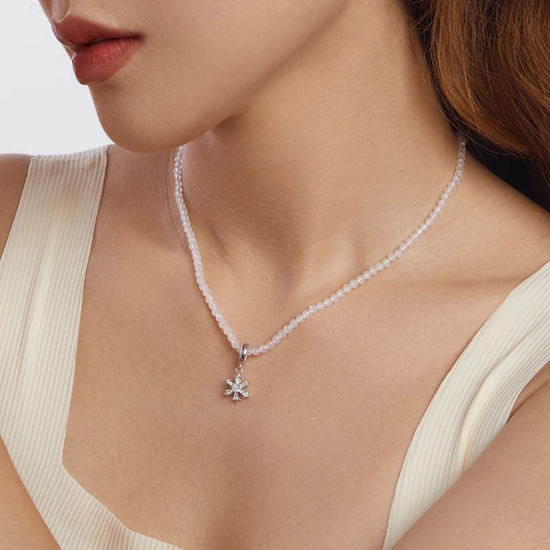 Collier Pendentif Fleur de Givre en Argent 925