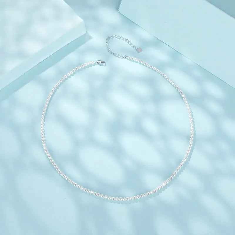 Collier en Nacre Blanche et Argent 925