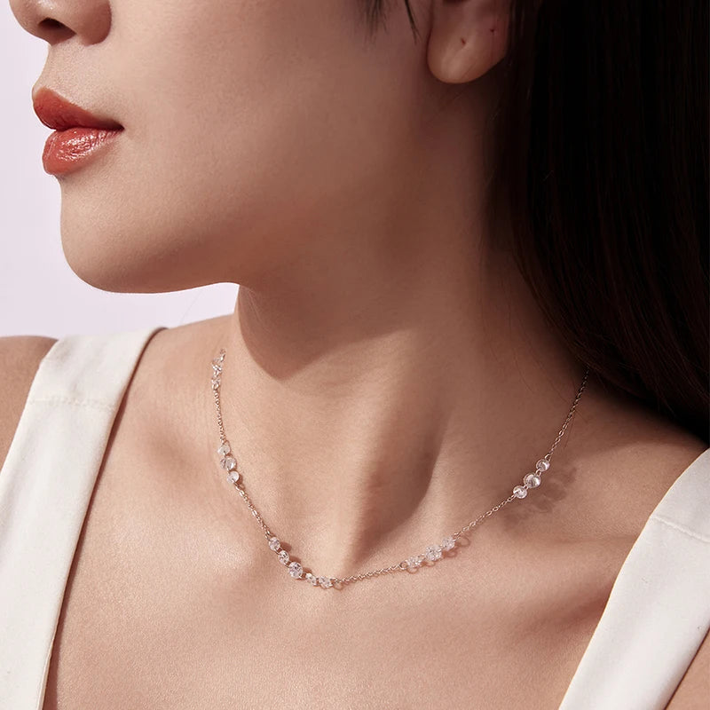 Collier Pendentif Zircon Dansant en Argent 925