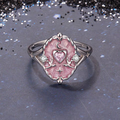 Bague Ajustable Carte de Tarot Les Amoureux en Argent 925
