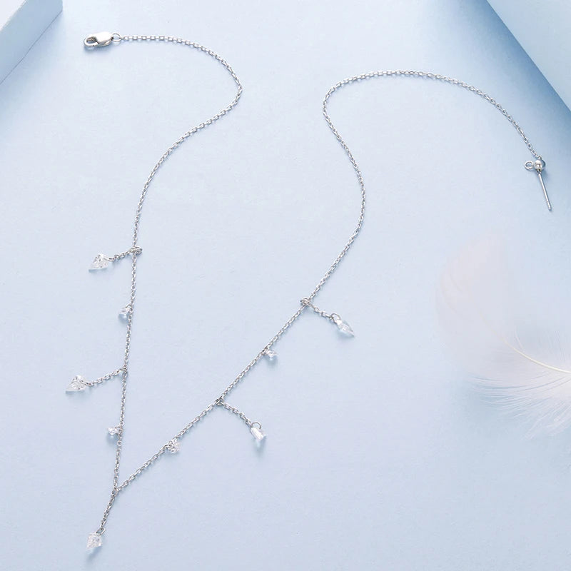 Collier Pendentif Zircon Dansant en Argent 925