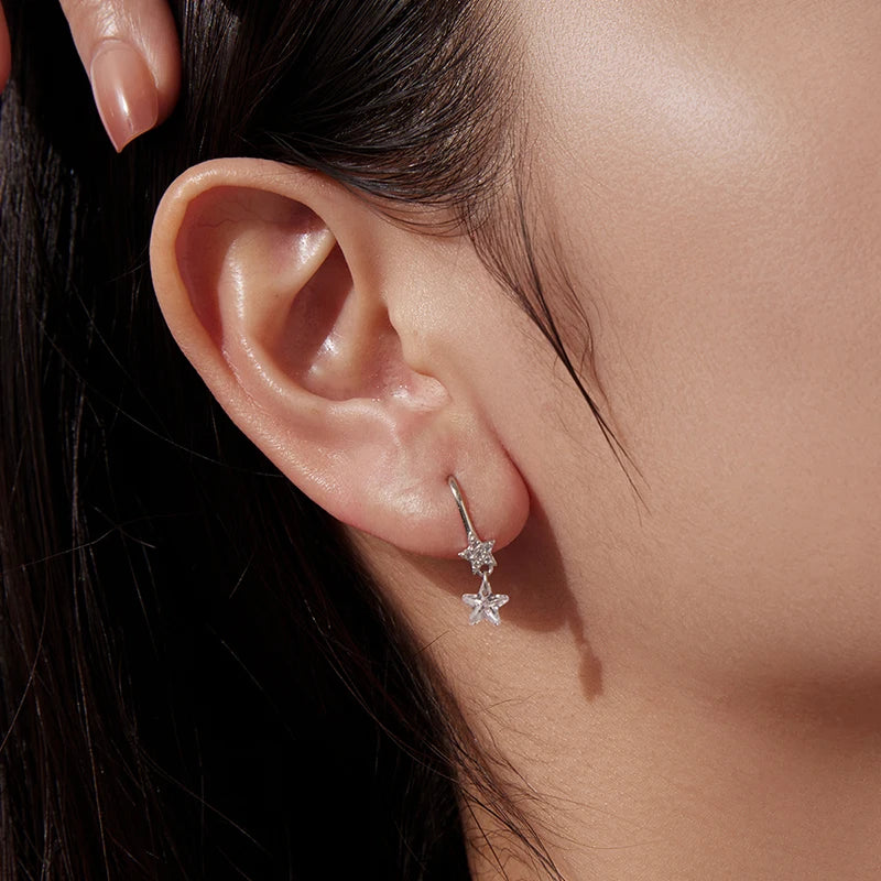Boucles d'Oreilles Étoile en Argent 925