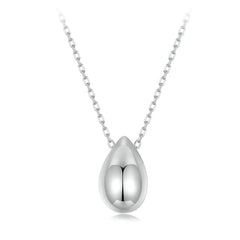 Collier Pendentif Goutte Métallique en Argent 925