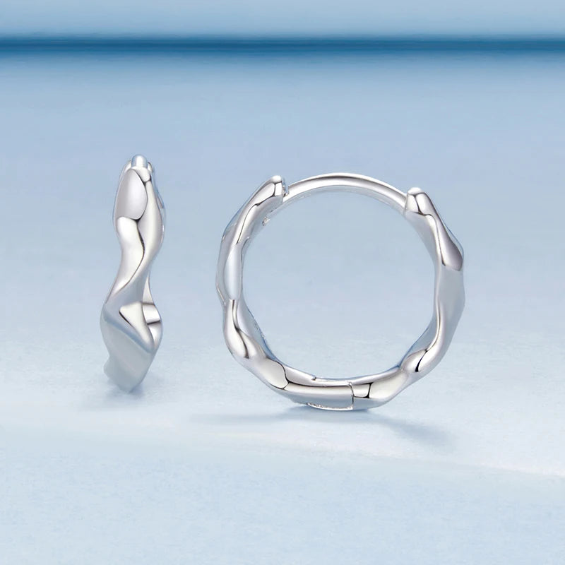 Créoles Motif Vague en Argent 925