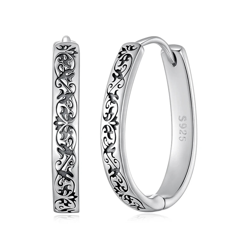 Créoles Motif Vintage en Argent 925