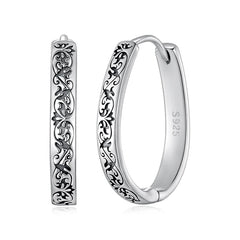 Créoles Motif Vintage en Argent 925
