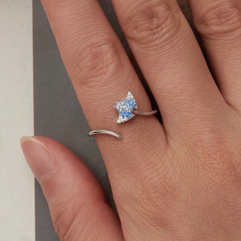 Bague Ajustable Raie en Argent 925