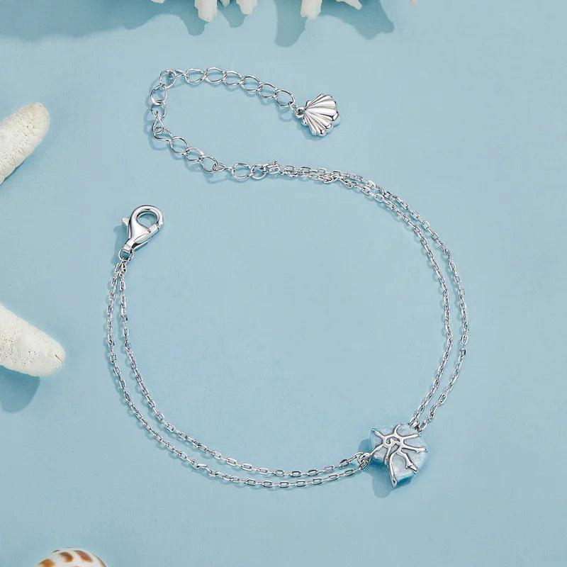 Bracelet Conque Bleue en Argent 925