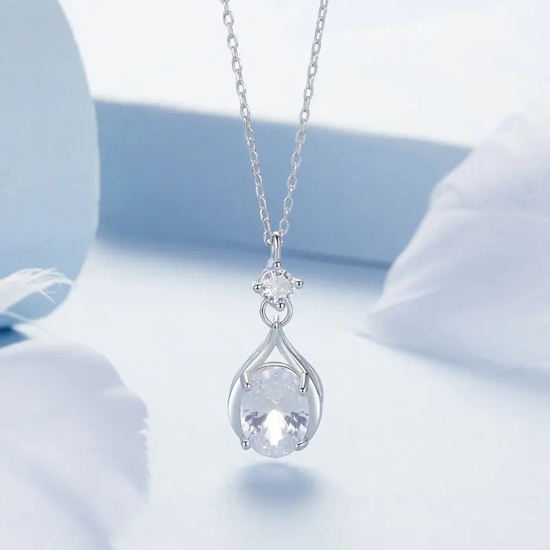 Collier Pendentif Goutte en Argent 925