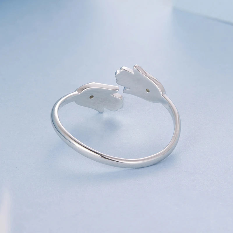 Bague Ajustable Main de Fatma Protectrice en Argent 925