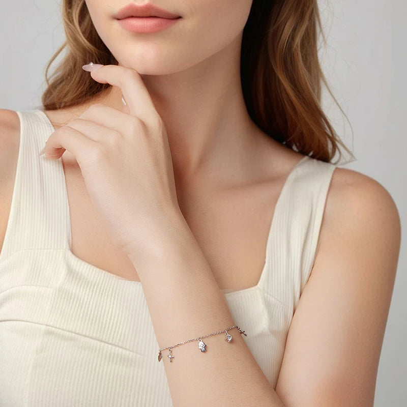Bracelet à Breloque Talisman en Argent 925