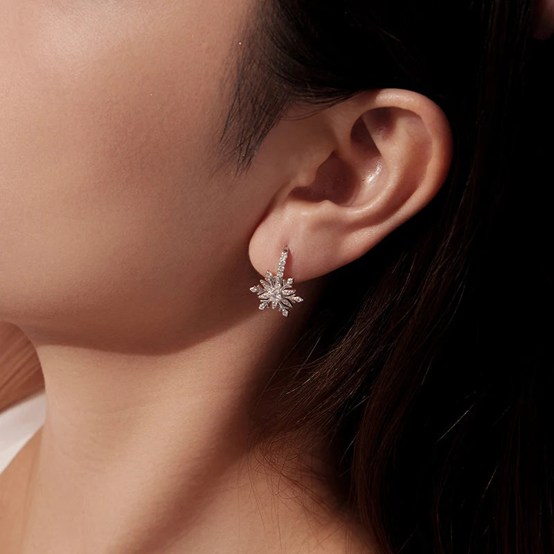 Créoles Fleur de Givre en Argent 925