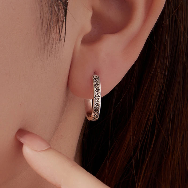 Créoles Motif Vintage en Argent 925