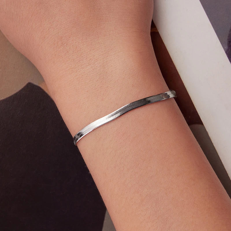 Bracelet Maille Serpent en Argent 925