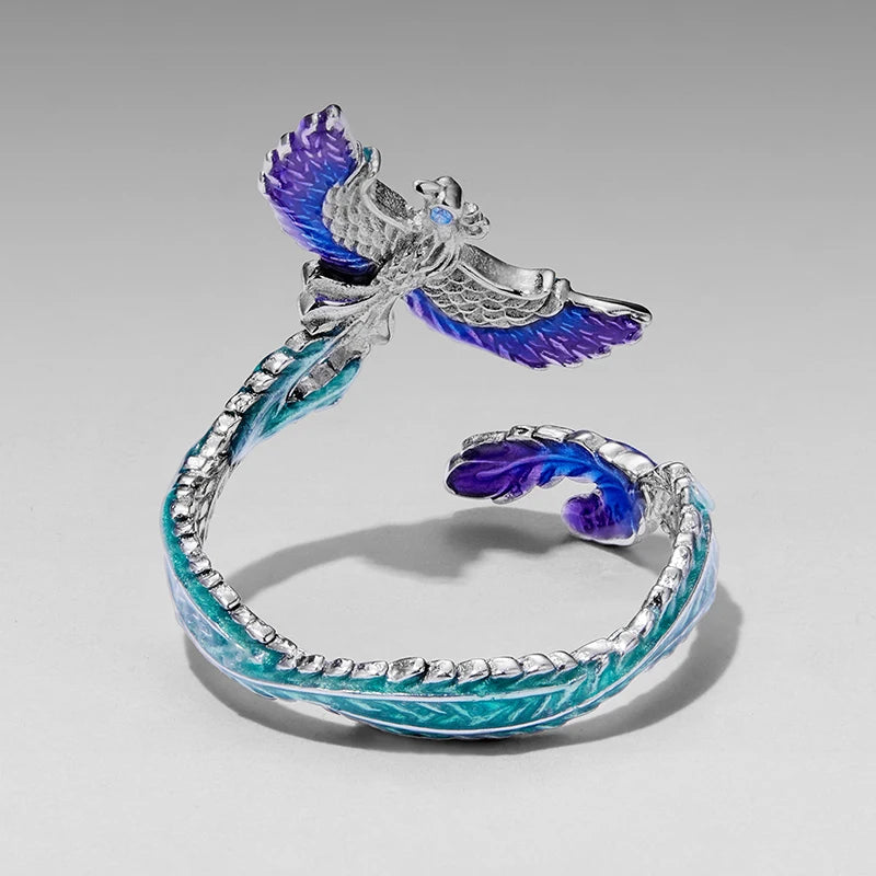 Bague Ajustable Phénix en Argent 925