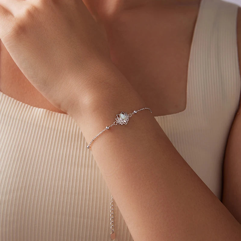 Bracelet Fleur de Lotus en Argent 925