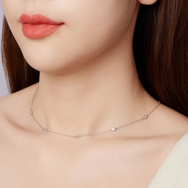 Collier Ras-de-Cou en Argent 925 avec Certificat