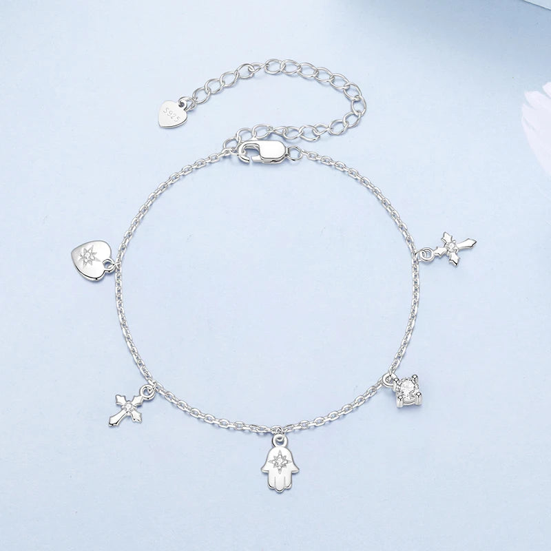 Bracelet à Breloque Talisman en Argent 925