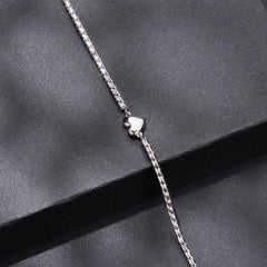 Bracelet Cœur Moissanite en Argent 925 avec Certificat