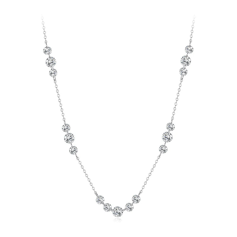 Collier Pendentif Zircon Dansant en Argent 925