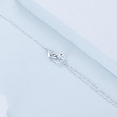 Bracelet Double Cœur en Argent 925