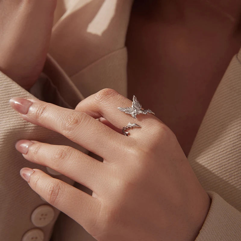 Bague Ajustable Phénix en Argent 925