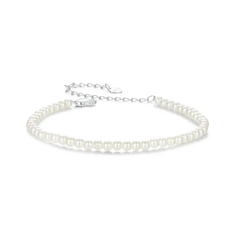 Bracelet en Nacre Blanche et Argent 925