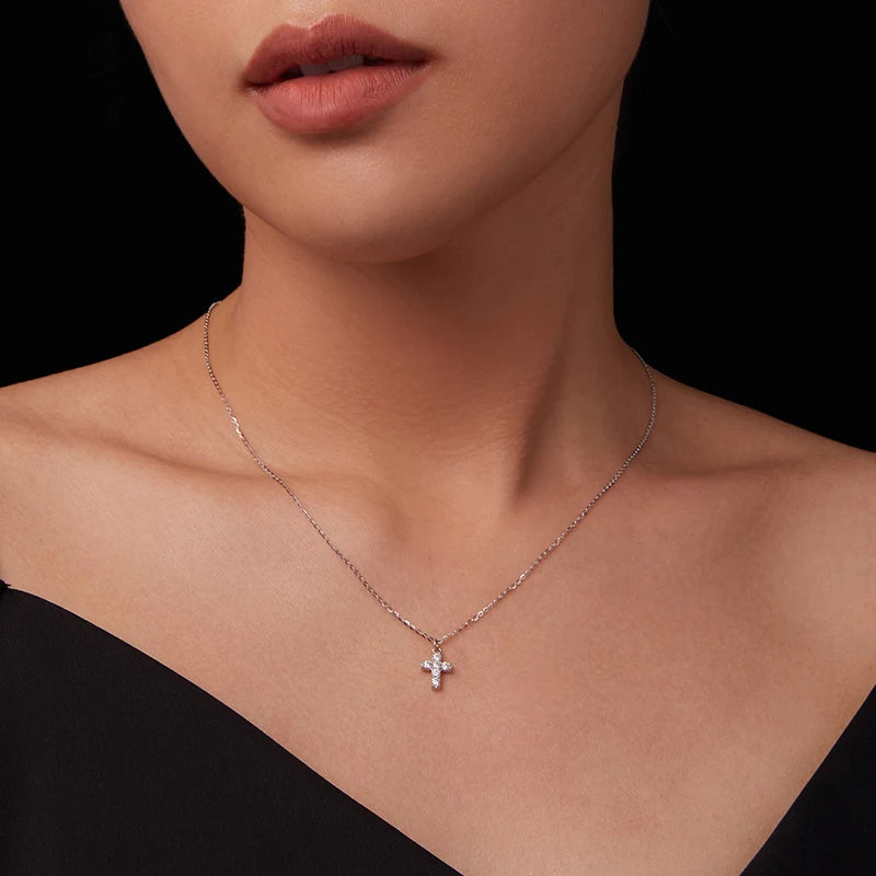 Collier Pendentif Croix en Argent 925 avec Certificat