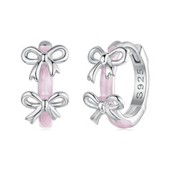 Créoles Nœud Rose en Argent 925