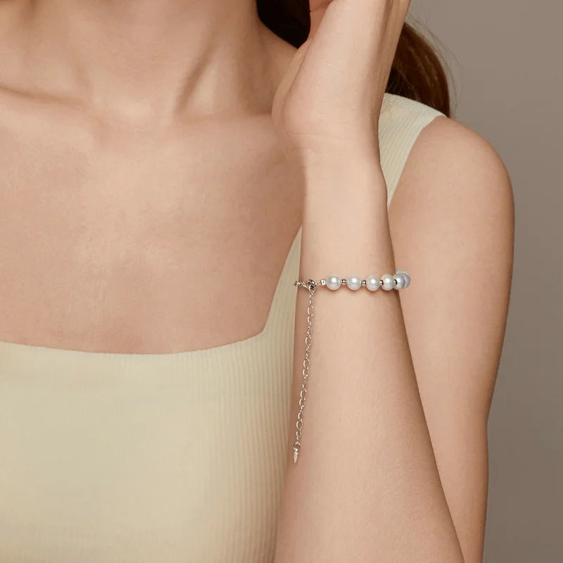 Bracelet Perles Coquillage à Pampille en Argent 925