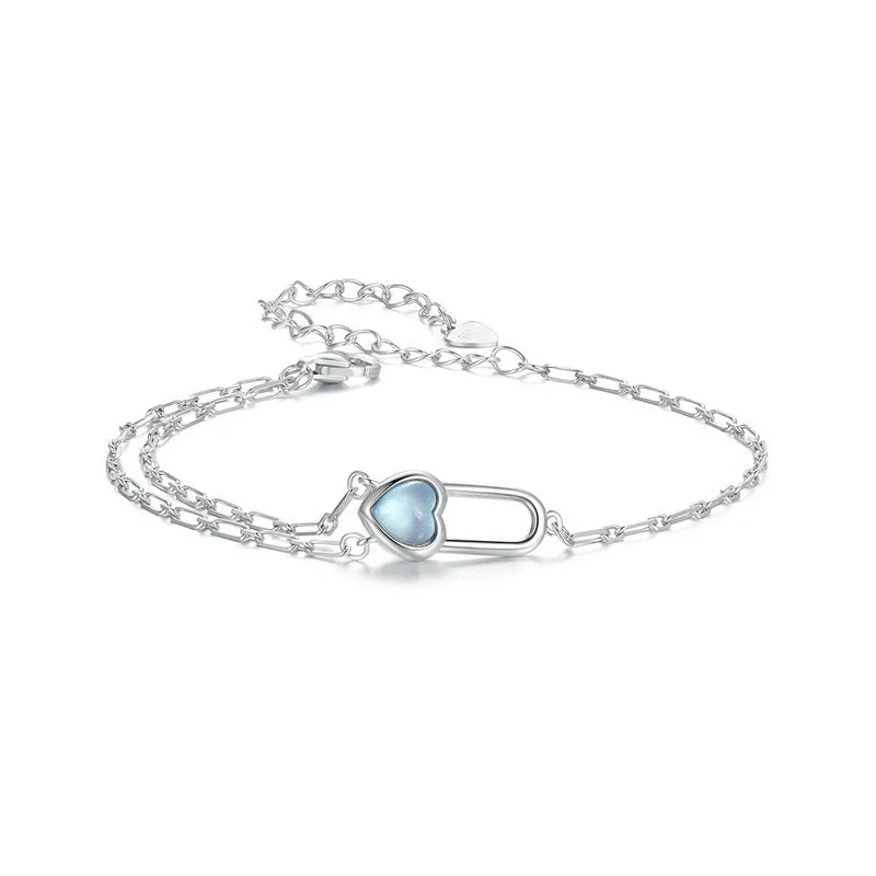 Bracelet Aigue-Marine Naturelle en Argent 925