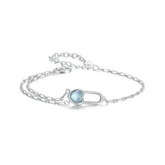 Bracelet Aigue-Marine Naturelle en Argent 925
