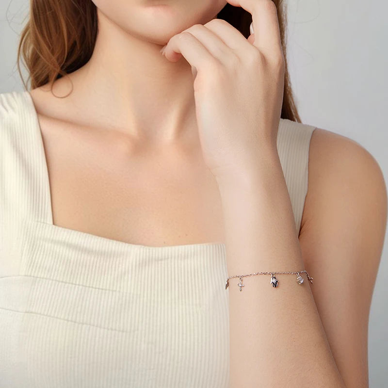 Bracelet à Breloque Talisman en Argent 925