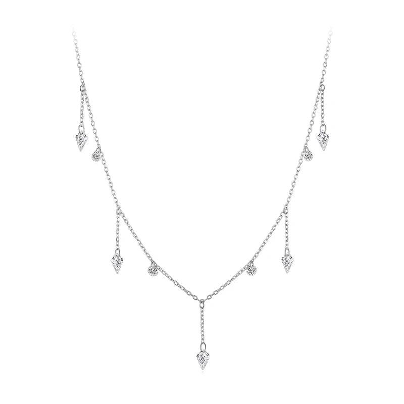 Collier Pendentif Zircon Dansant en Argent 925